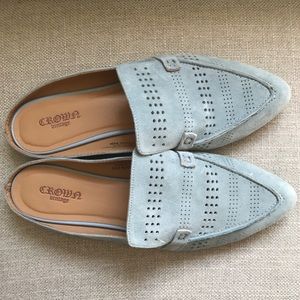 Crown Vintage Blue Suede Slides